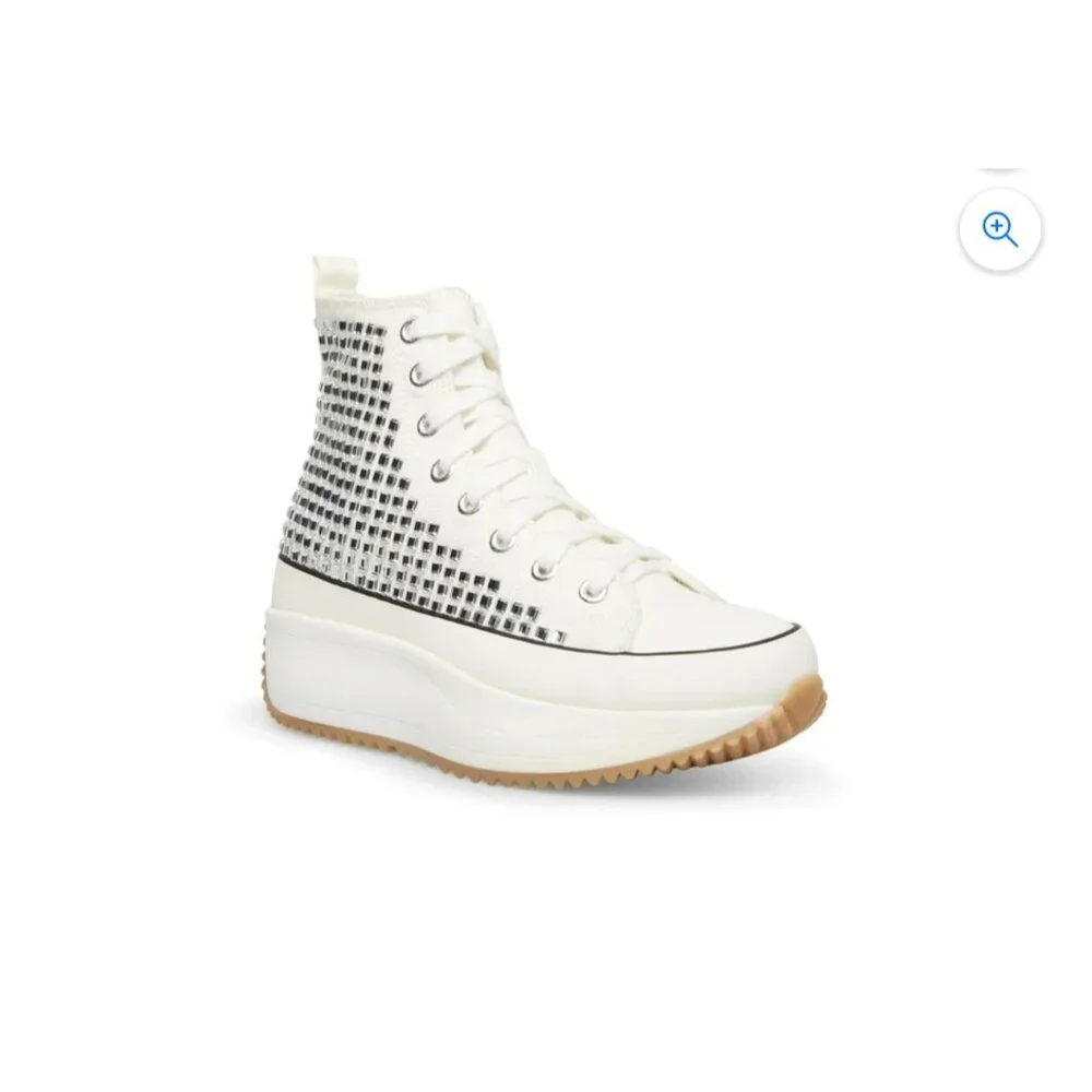 Madden‎ Girl Winnona platform Rhinestone sneaker sz 9.5 platform white high top